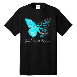 Sexual Assault Awareness Teal Ribbon Butterfly Tall T-Shirt