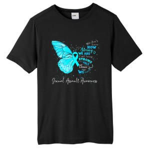 Sexual Assault Awareness Teal Ribbon Butterfly Tall Fusion ChromaSoft Performance T-Shirt