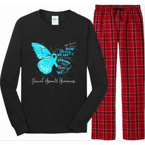 Sexual Assault Awareness Teal Ribbon Butterfly Long Sleeve Pajama Set