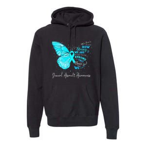 Sexual Assault Awareness Teal Ribbon Butterfly Premium Hoodie