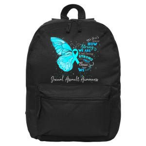 Sexual Assault Awareness Teal Ribbon Butterfly 16 in Basic Backpack