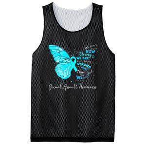 Sexual Assault Awareness Teal Ribbon Butterfly Mesh Reversible Basketball Jersey Tank