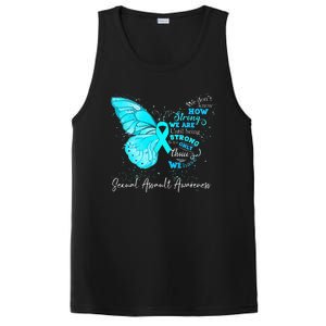 Sexual Assault Awareness Teal Ribbon Butterfly PosiCharge Competitor Tank