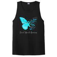 Sexual Assault Awareness Teal Ribbon Butterfly PosiCharge Competitor Tank