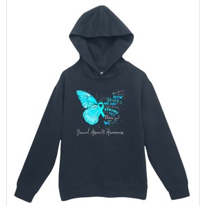 Sexual Assault Awareness Teal Ribbon Butterfly Urban Pullover Hoodie