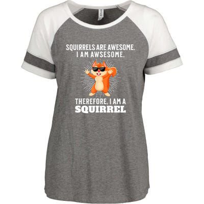 Squirrels Are Awesome I'm Awesome Therefore I Am A Squirrel Enza Ladies Jersey Colorblock Tee