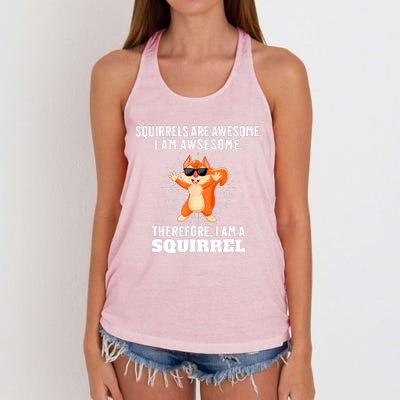 Squirrels Are Awesome I'm Awesome Therefore I Am A Squirrel Women's Knotted Racerback Tank