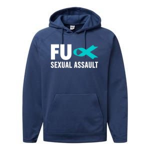 Sexual Assault Awareness Gift Cute Gift Fu Sexual Assault Awareness Gift Performance Fleece Hoodie