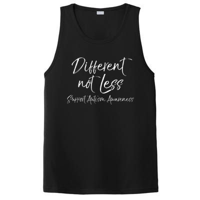 Support Autism Awareness Quote For Moms Different Not Less PosiCharge Competitor Tank