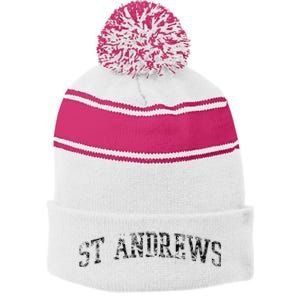 St Andrews Athletic Arch College University Alumni Stripe Pom Pom Beanie