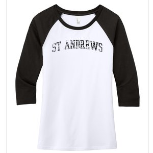 St Andrews Athletic Arch College University Alumni Women's Tri-Blend 3/4-Sleeve Raglan Shirt