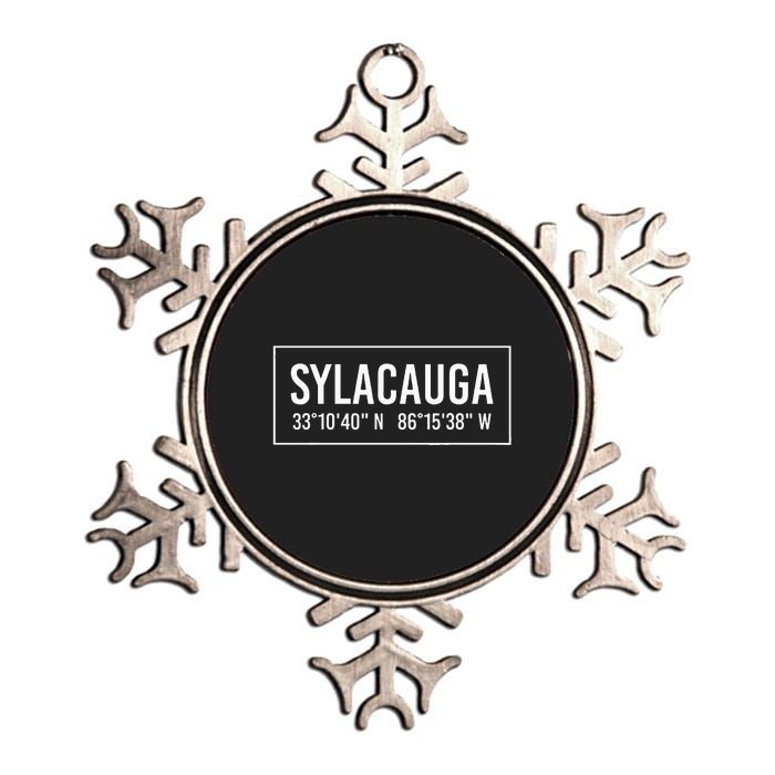 Sylacauga Al Alabama Funny City Coordinates Home Roots Gift Metallic Star Ornament