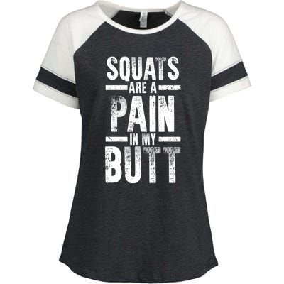 Squats Are A Pain In My Butt Funny Fitness Gym Lovers Great Gift Enza Ladies Jersey Colorblock Tee