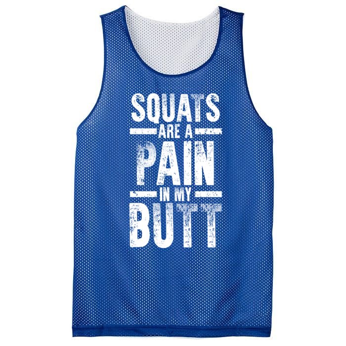 Squats Are A Pain In My Butt Funny Fitness Gym Lovers Great Gift Mesh Reversible Basketball Jersey Tank