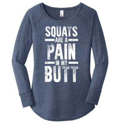 Squats Are A Pain In My Butt Funny Fitness Gym Lovers Great Gift Women's Perfect Tri Tunic Long Sleeve Shirt