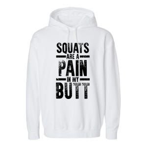 Squats Are A Pain In My Butt Funny Fitness Gym Lovers Great Gift Garment-Dyed Fleece Hoodie