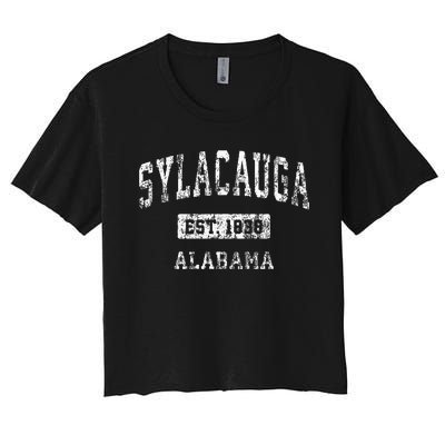 Sylacauga Alabama Al Vintage Sports Established Design Women's Crop Top Tee