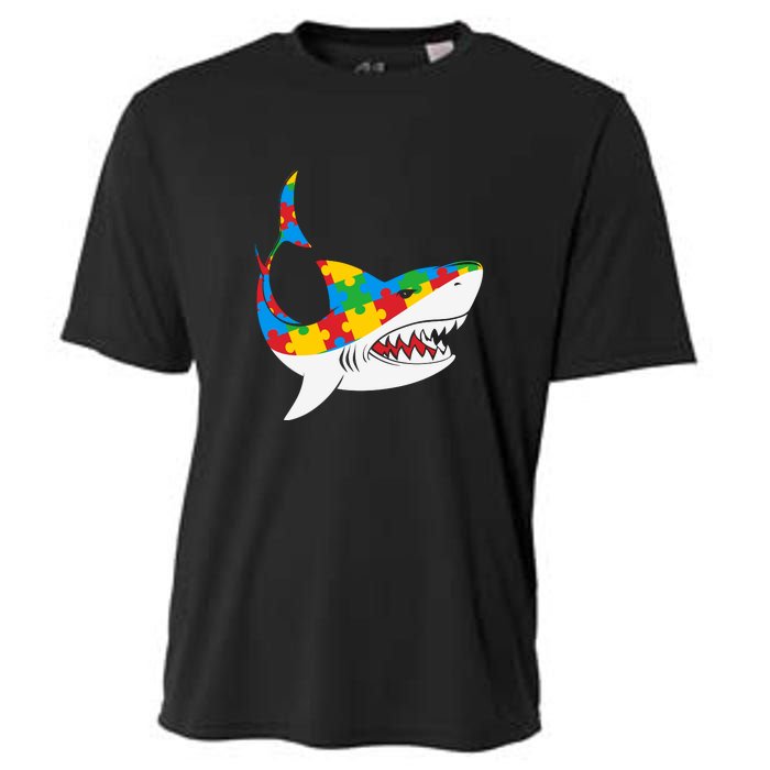 Shark Autism Awarness Shark Mama Autism Awareness Mother's Day Cooling Performance Crew T-Shirt