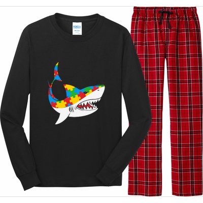 Shark Autism Awarness Shark Mama Autism Awareness Mother's Day Long Sleeve Pajama Set