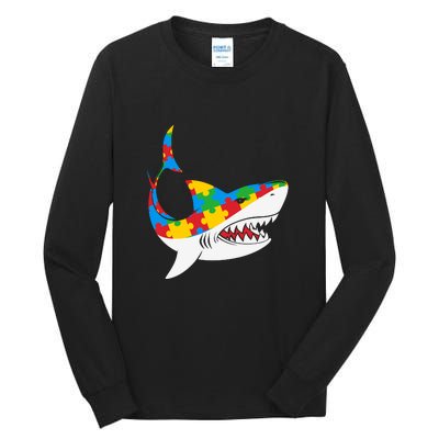 Shark Autism Awarness Shark Mama Autism Awareness Mother's Day Tall Long Sleeve T-Shirt