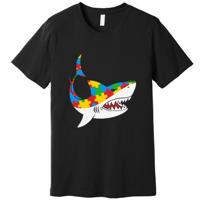 Shark Autism Awarness Shark Mama Autism Awareness Mother's Day Premium T-Shirt