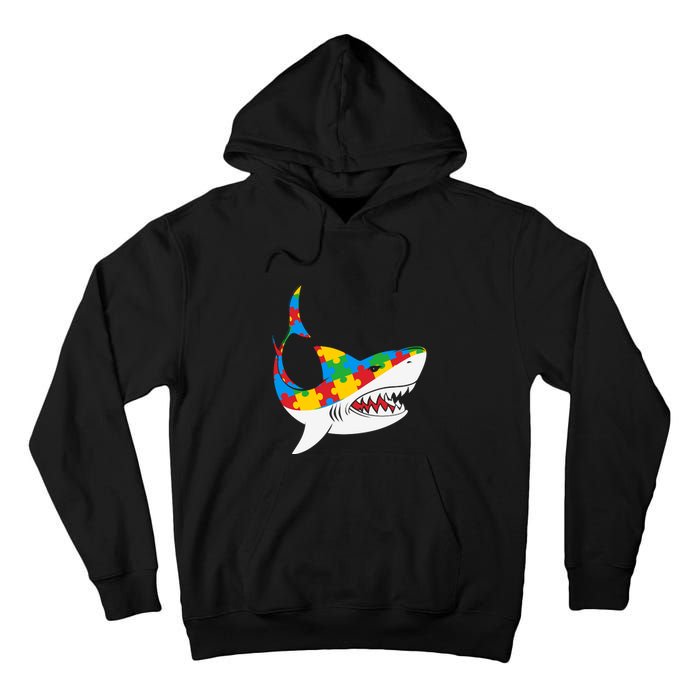 Shark Autism Awarness Shark Mama Autism Awareness Mother's Day Tall Hoodie