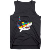 Shark Autism Awarness Shark Mama Autism Awareness Mother's Day Tank Top