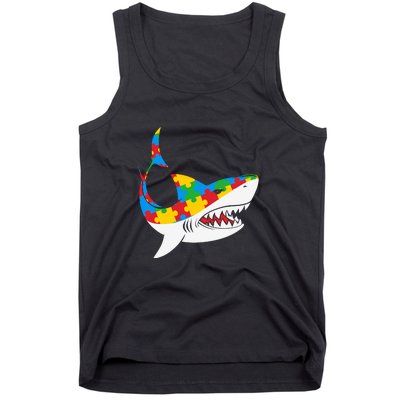 Shark Autism Awarness Shark Mama Autism Awareness Mother's Day Tank Top