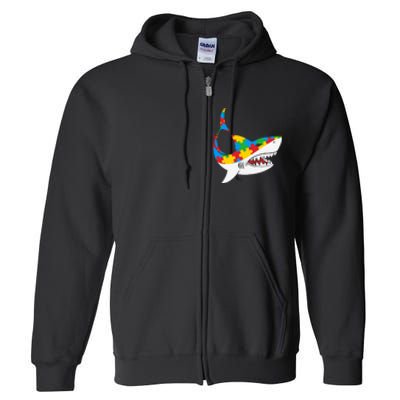 Shark Autism Awarness Shark Mama Autism Awareness Mother's Day Full Zip Hoodie