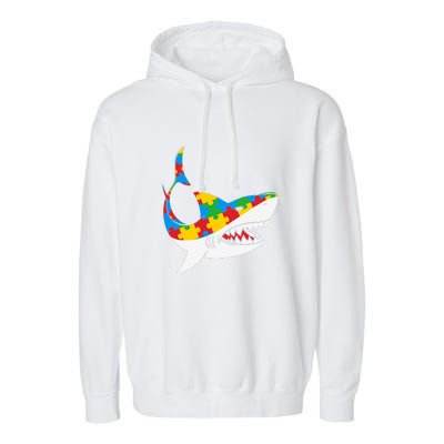 Shark Autism Awarness Shark Mama Autism Awareness Mother's Day Garment-Dyed Fleece Hoodie