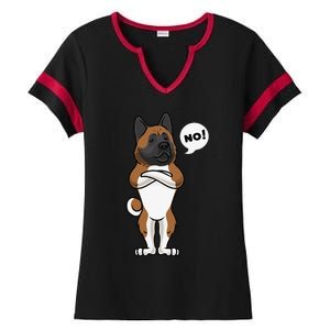 Stubborn American Akita Dog gift for mother's day Ladies Halftime Notch Neck Tee