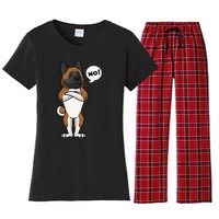 Stubborn American Akita Dog gift for mother's day Women's Flannel Pajama Set