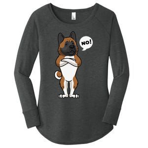 Stubborn American Akita Dog gift for mother's day Women's Perfect Tri Tunic Long Sleeve Shirt