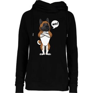 Stubborn American Akita Dog gift for mother's day Womens Funnel Neck Pullover Hood