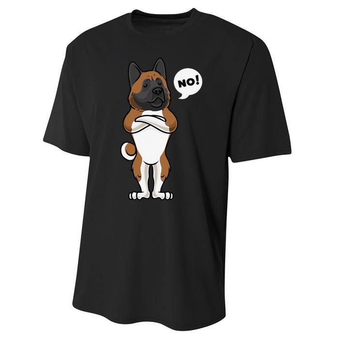 Stubborn American Akita Dog gift for mother's day Performance Sprint T-Shirt