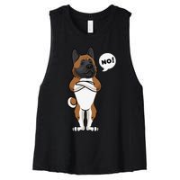 Stubborn American Akita Dog gift for mother's day Women's Racerback Cropped Tank