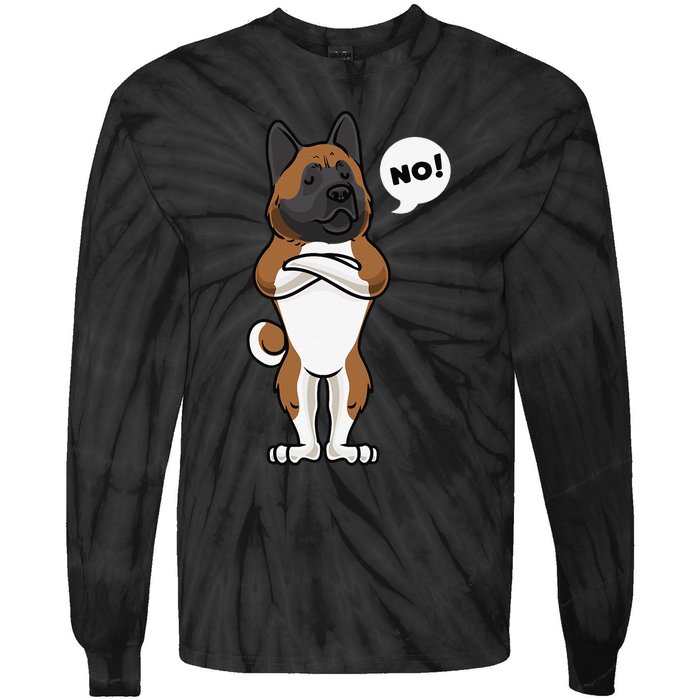 Stubborn American Akita Dog gift for mother's day Tie-Dye Long Sleeve Shirt