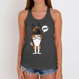 Stubborn American Akita Dog gift for mother's day Women's Knotted Racerback Tank