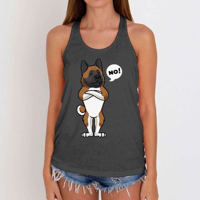 Stubborn American Akita Dog gift for mother's day Women's Knotted Racerback Tank