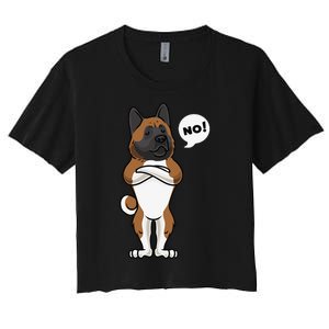 Stubborn American Akita Dog gift for mother's day Women's Crop Top Tee