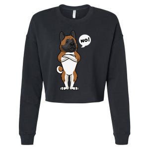 Stubborn American Akita Dog gift for mother's day Cropped Pullover Crew