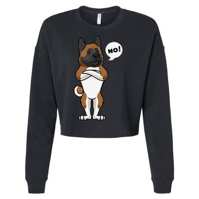 Stubborn American Akita Dog gift for mother's day Cropped Pullover Crew