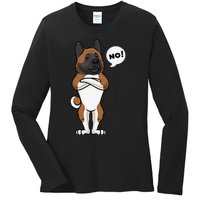 Stubborn American Akita Dog gift for mother's day Ladies Long Sleeve Shirt