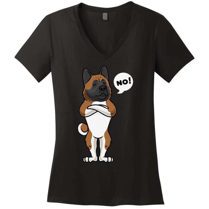 Stubborn American Akita Dog gift for mother's day Women's V-Neck T-Shirt