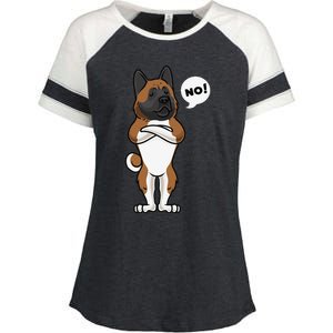 Stubborn American Akita Dog gift for mother's day Enza Ladies Jersey Colorblock Tee