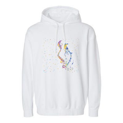 Saxophone Abstract Art Idea For Saxophone Player Great Gift Garment-Dyed Fleece Hoodie