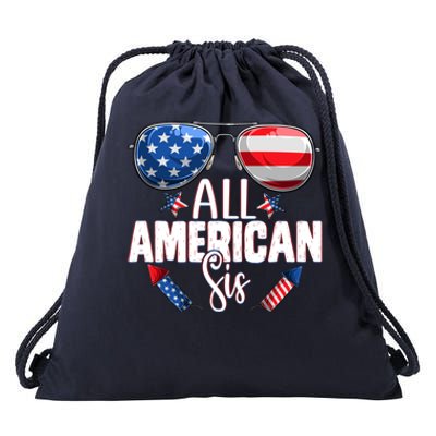 Sunglasses All American Sis 4th Of July Daughter Gift Drawstring Bag