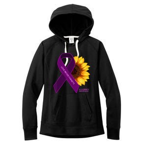 Sunflower Alzheimers Awareness Women's Fleece Hoodie