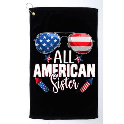 Sunglasses All American Sister 4th Of July Sis Usa Flag Gift Platinum Collection Golf Towel