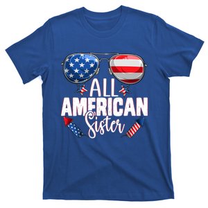 Sunglasses All American Sister 4th Of July Sis Usa Flag Gift T-Shirt